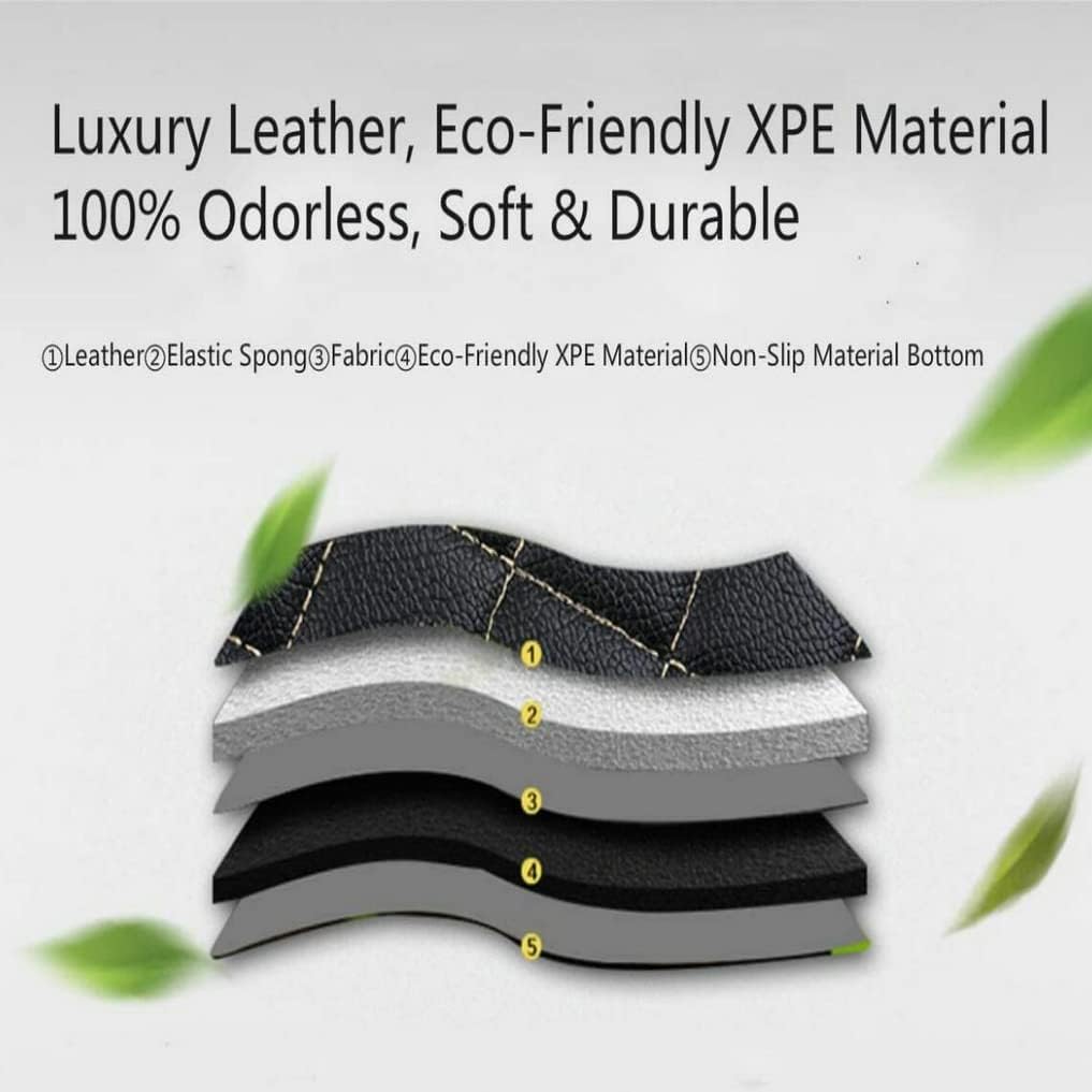 Custom All-Weather Protection Leather Car Floor Mats for Cars Sedan SUV Sports Car Waterproof Floor Mat (3D Black)