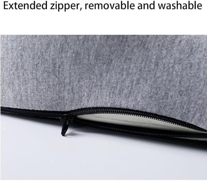L-Shaped Memory Foam Seat Cushion with Lumbar Support-Ergonomic Car & Office Chair Cushion for Sciatica, Coccyx & Back Pain Relief Supports Hips & Back for Drivers & Long Sitting (Black Grey)
