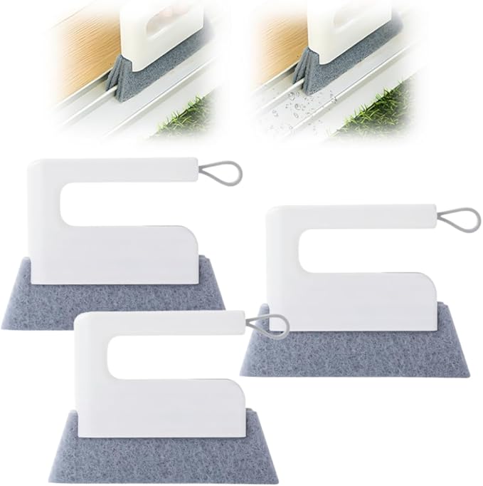 Magic Window Track Cleaner, 2026 Upgraded Handheld Cleaning Brush Set, Creative Cleaner Brushes Tools for Window lides Gaps, Sliding Door Track, Tile Lines Shutter Car Vents (3pcs White)