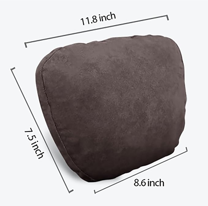 2pcs Car Neck Pillow for headrests,Support Drive Seats Head Cushion Pillows,Superfiber Suede,Plant-Based Polyester,Thickness & Height Adjustable,11.8x7.5,Inner Liner fillable(Orange Brown)