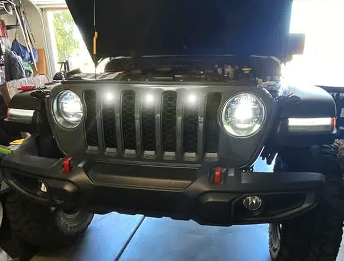 iJDMTOY 3pc Set Pre-Runner Style 12-SMD Xenon White LED Grille Clearance Light Kit Compatible with Jeep Wrangler JL or Gladiator JT