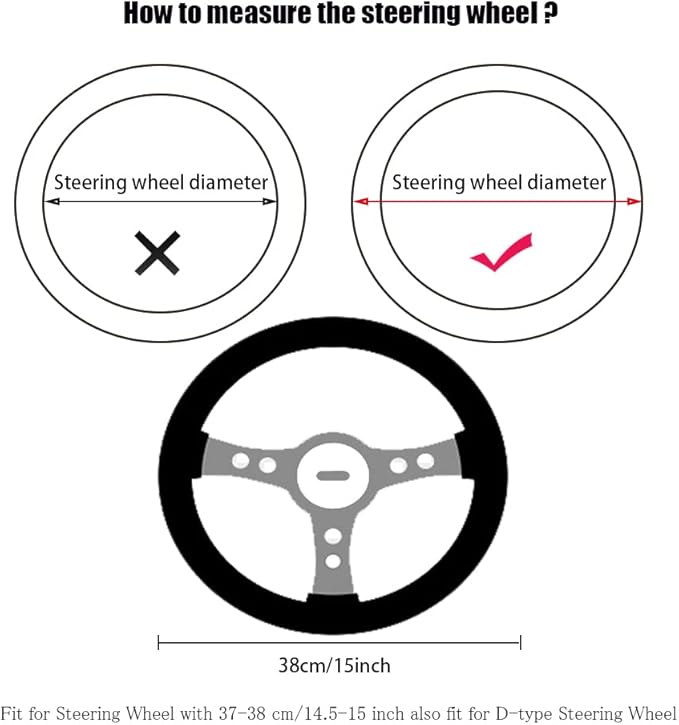 Diamond Steering Wheel Cover, Crystal Rhinestone Steering Cover, 15 Inch Steering Wheel Protector for Women or Men, Easy Installation and Cleaning (Silver Diamond)