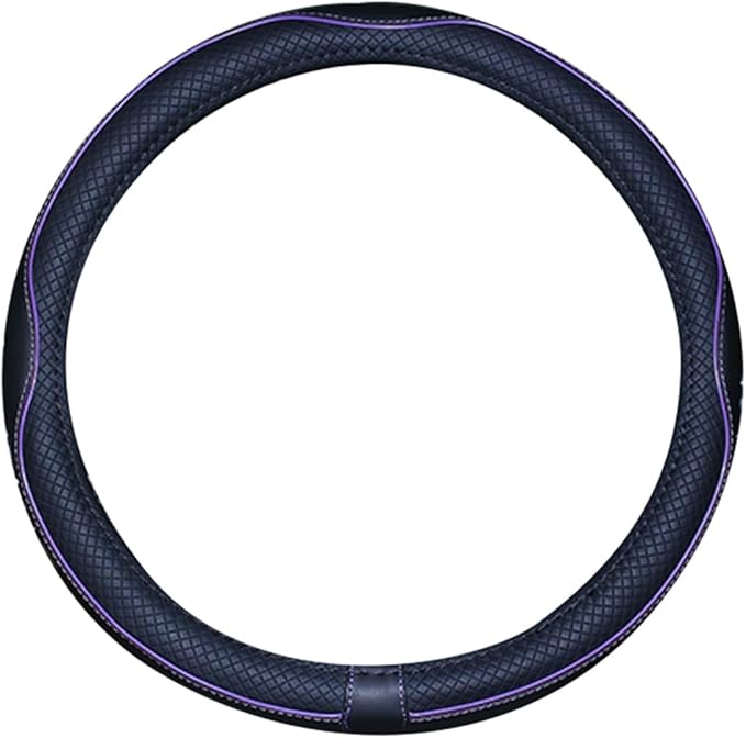 Mayco Bell Universal Standard Size Steering Wheel Cover Anti-Slip,Safety,Soft,Breathable,Durable,Full Surround,Comfortable Grip Microfiber Leather (14.5-15 inch,Black Purple)