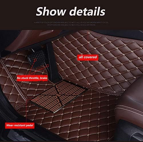 Custom Floor Mats for Cars，Luxury Full Coverage All Weather Car Floor Mats，Leather Car Mat Set ， Floor Mats for 99% of Cars, Trucks & SUVs (Edge Blue Diamond with Black Stripes in The Middle)