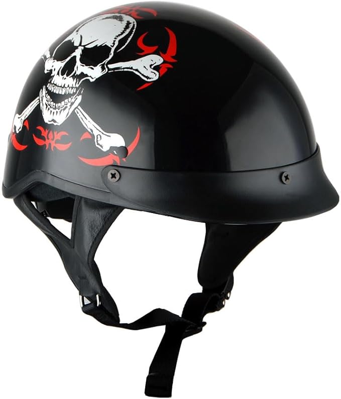 1Storm Motorcycle Half Face Helmet Mopeds Scooter Pilot with Retractable Inner Smoked Visor