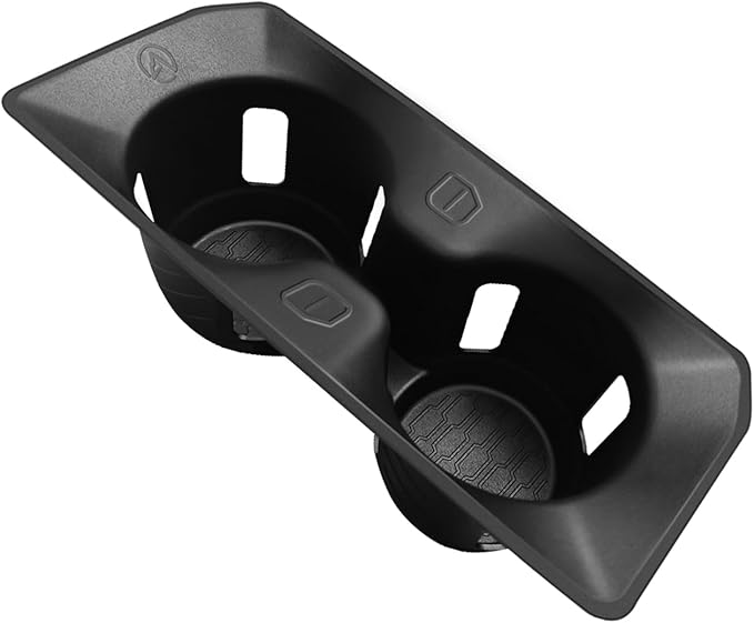 Muslogy Center Console Cup Holder Inserts Compatible with 2021-2025 2026 Ford F150 F-150 Accessories Middle Console Drink Holder Liner TPE Organizer Non-Slip Drink Stopper(Bucket Seat Only)
