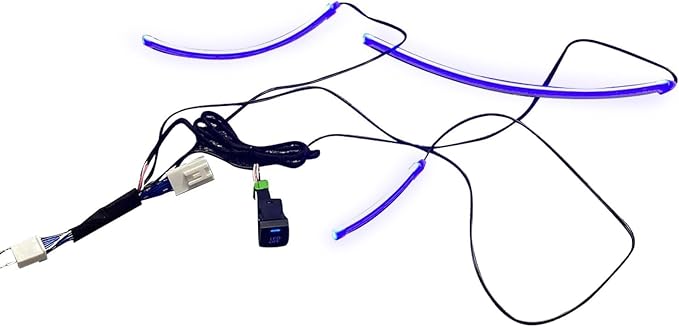 HIGH FLYING 2019-2025 for Toyota RAV4 Center Console Dashboard LED Light Strip with On+Off Switch 3pcs Car Interior Accessories (Blue)