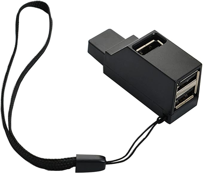 USB 2.0 Splitter,[2 Pack ] 3-Port USB 2.0 Hub High Speed Splitter, USB Splitter Adapter Portable for PC, Laptop -White Black
