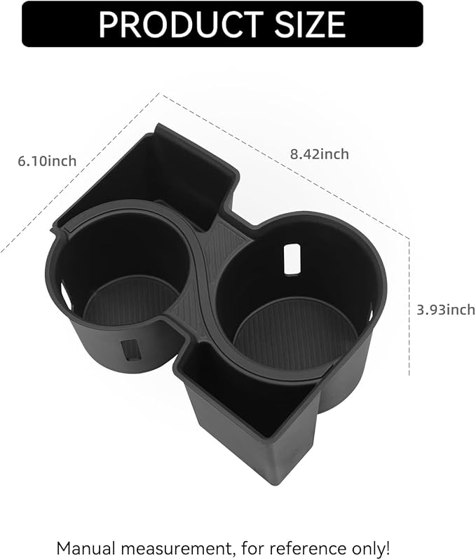 smabee for Kia EV9 2024 2025 2026 3PCS Center Console Cup Holder Insert Rear Center Console Cup Holder Center Console Organizer Accessories (Only for Land AWD, GT-Line AWD)