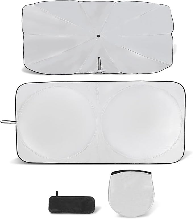 Retractable Windshield Sun Shade for car Windshield Sun Shade,99% UV Blocking,Long-Frequency and Short-Frequency Demand,X-Large(Sunshade 74.8"x35.43",Umbrella 55.12"x31.5")