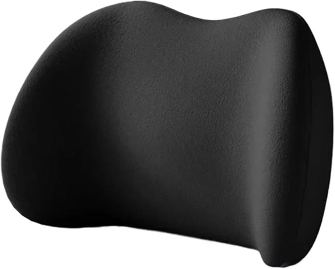 Memory Foam Car Neck Pillow & Waist Cushion - Soft fit for Seat Headrest & Lumbar Support for Comfort(Hb-Black 1set)