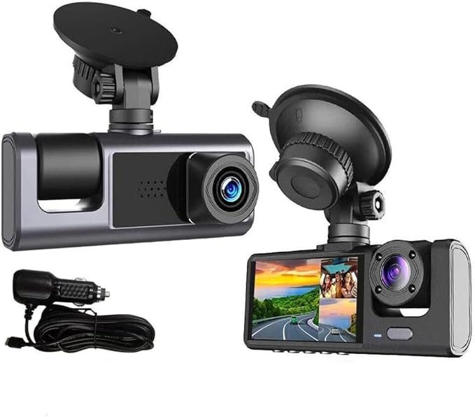 Dash Camera for Car Security Camera Dashcam Front and Rear Inside with WDR, Night Vision, G-Sensor Auto Lock, Loop Recording