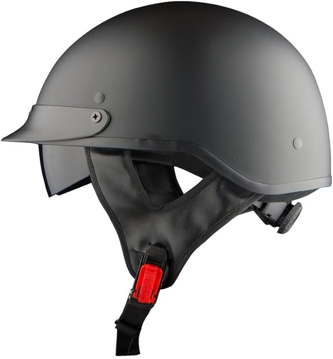 1Storm Motorcycle Half Face Helmet Mopeds Scooter Pilot with Retractable Inner Smoked Visor