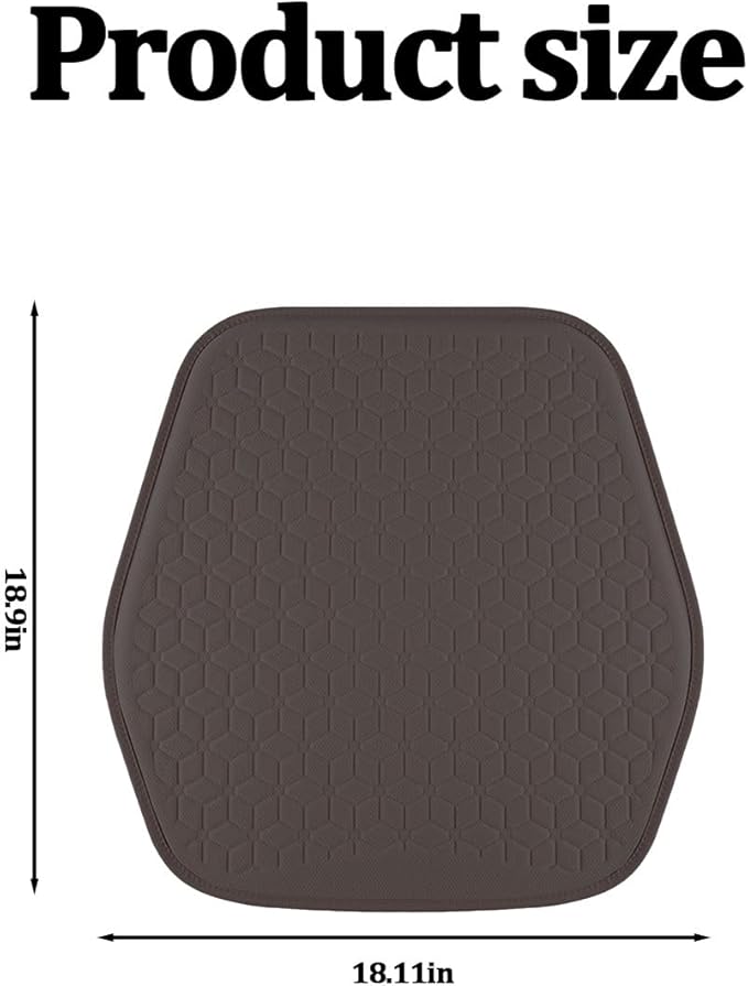 Gel Car Seat Cushion, Soft Cooling Honeycomb Non-Slip Vehicle Seat Bottom Mat for Long Sitting, Breathable Automotive Interior Chair Pad to Reduce Sweat, Universal for Truck SUV RV (Coffee)