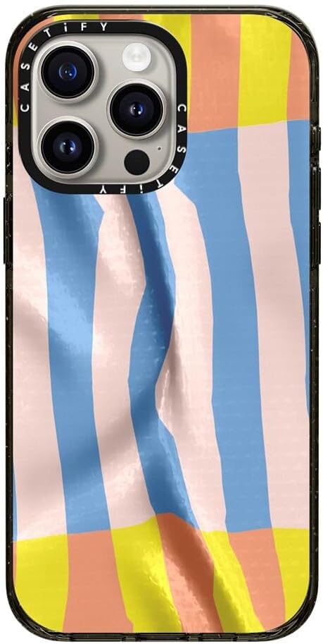 CASETiFY Impact iPhone 15 Pro Max Case [Slim/Compatible with Magsafe / 8.2 ft. 4X Military Grade Drop Protection] - Afternoon at Bondi - Clear Black