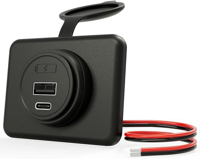 12V/24V USB C Outlet Power Socket Car Charger USB Port for Car, Bus, RV, Boat, Vehicle Boat ATV Truck Golf Cart