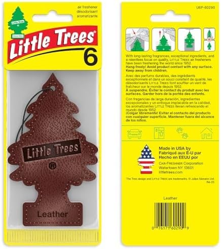 LITTLE TREES Car Air Freshener | Hanging Tree Provides Long Lasting Scent for Auto and Home | Leather, 24 Air Fresheners