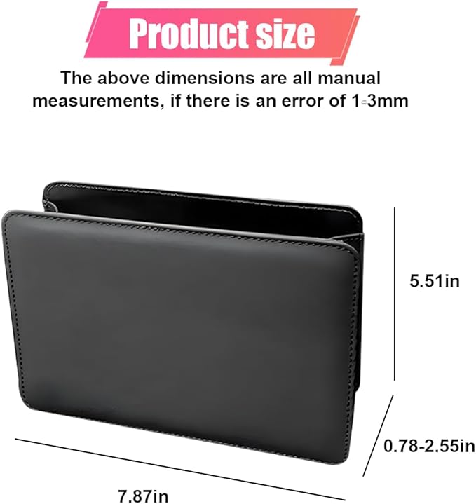 Car Trash Can, Leather Car Garbage Can with One Roll Trash Bag, Foldable Hanging Storage Container, Mini Trash Bin, Vehicle Garbage Organizer Holder for Door Side, Back Seat (Black)