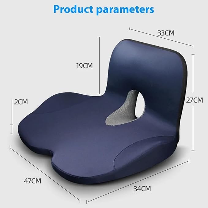 OUTMX Car Seat Cushion for CRV CR V 2023 2024 2025, Memory Foam Seat Cushion with Lumbar Support L-Shaped Ergonomic Non-Slip Pad Tailbone Pain Relief,Black-Normal