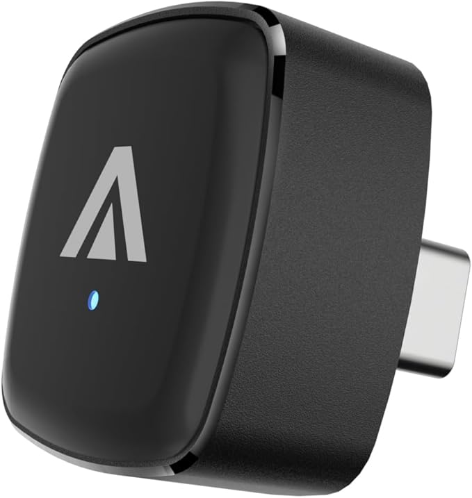 Type-C 2-in-1 Wireless CarPlay & Android Auto Adapter, Metal USB-C Mini Plug & Play Car Play Dongle, Converts Factory Wired Connection to Wireless for Car 2016+, OTA, No Lag for iPhone & Android Phone