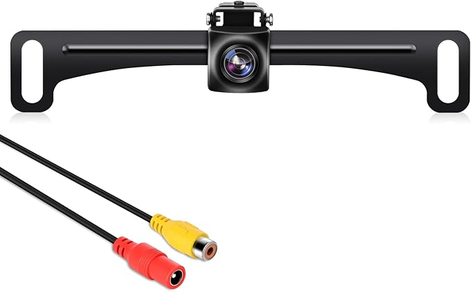GLK Backup Camera Reverse Camera AHD 1080P Night Vision Rear View Camera, License Plate Backup Camera with 170 Degree Wide View Angle, IP69K Waterproof, for 12-24V Pickup Car Truck RV SUV
