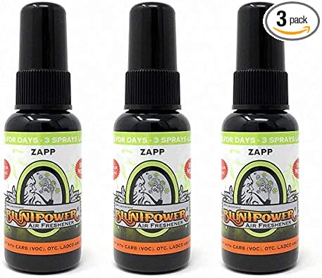 BluntPower Concentrated Air Freshener - Premium Oil-Based for Home and Car - Long-Lasting Bathroom Spray, Car Freshener & Odor Eliminator (Zapp, 3 Pack)