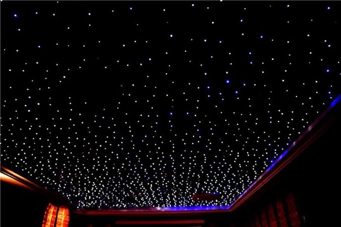 AKEPO 16W Car Home RGBW APP Fiber Optic Lights Starlight Headliner Light Kit,Mixed Fiber Cable 430pcs（0.75+1+1.5mm） 9.8ft/3m+28key RF Remote +Music Activated Effect