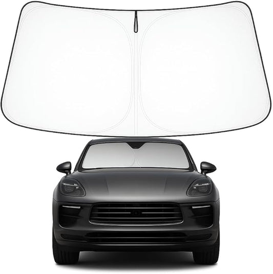 Proadsy Front Windshield Sun Shade Foldable Sunshade Protector for 2014-2025 2026 Porsche Macan SUV Sun Visor Blocks UV Rays Keep Car Cooler Accessories
