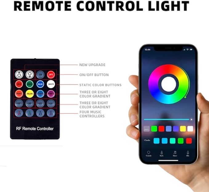 Interior Star Lights for Car, LED Starlights Floor Mats, Carpet Fiber Optic Foot Light Decoration (Set of 2)