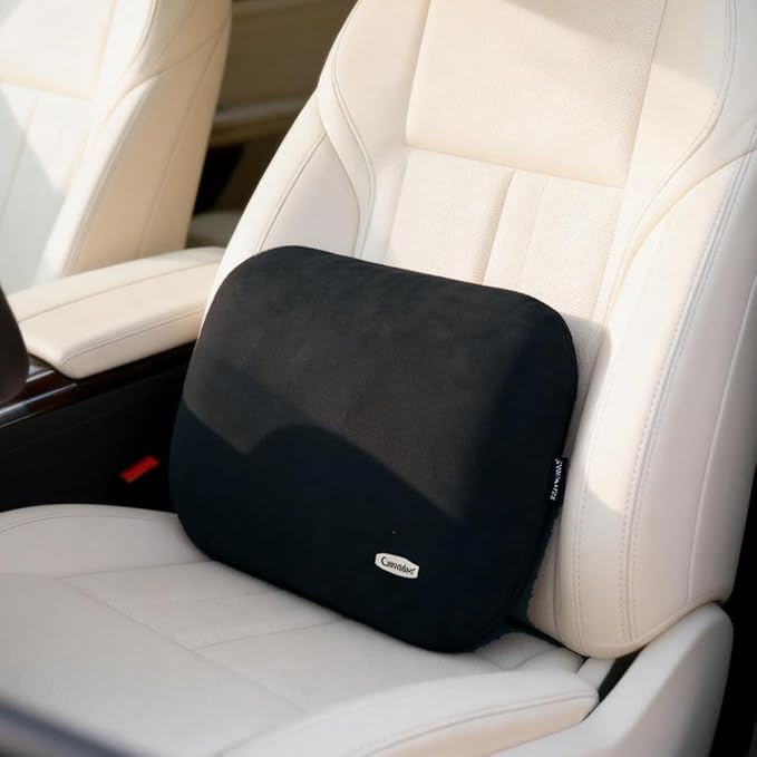 Emulsion Lumbar Support Pillow for Car Driving Seat Relax Soft Lower Back Support Home Office Chair Cushion Desk Accessories Waist Pain Relief Black