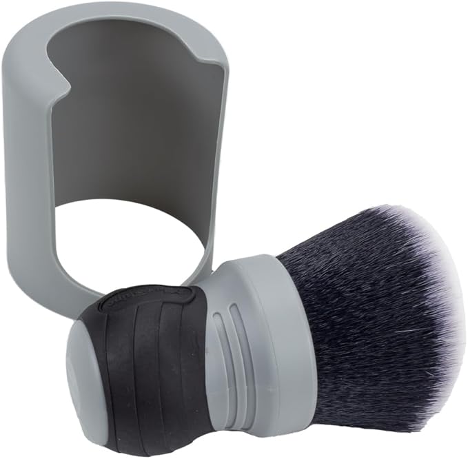 Maxshine Universal Gray Ultra Soft Large Bristle Brush with Storage Rack – Curved Grip & Ultra Soft Bristles – Ideal for Dashboard, Displays, Air Vents – Premium Interior Detailing Brush