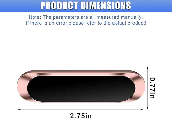 Magnetic Phone Car Mount, Flat Stick on Car Phone Holder with Metal Plate for Dashboard Wall, Universal Automobile Cradles Compatible with Cell Phones & Mini Tablets (Gold)