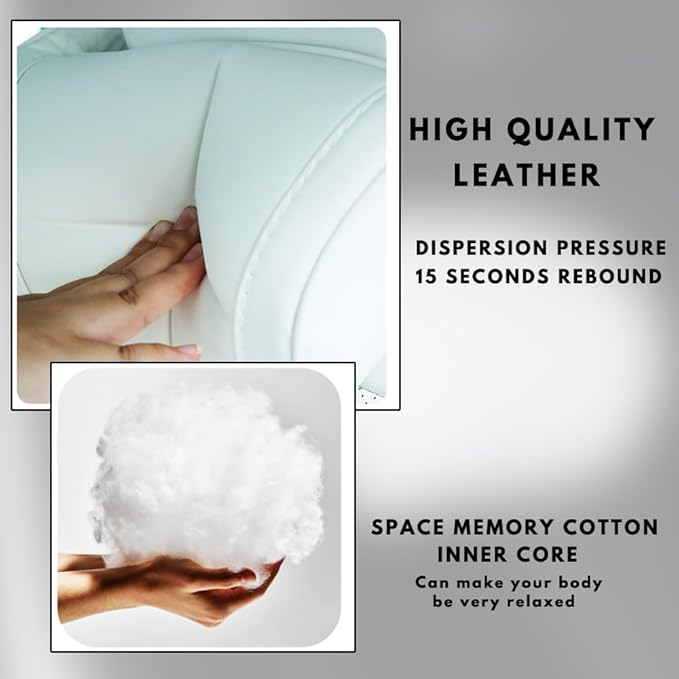 Car Headrest Neck Pillow Support Memory Foam Ergonomic Design Accessory for Driving Seat Fatigue Relief Compatible with Model S X 3 Y & Cybertruck - 1 Piece