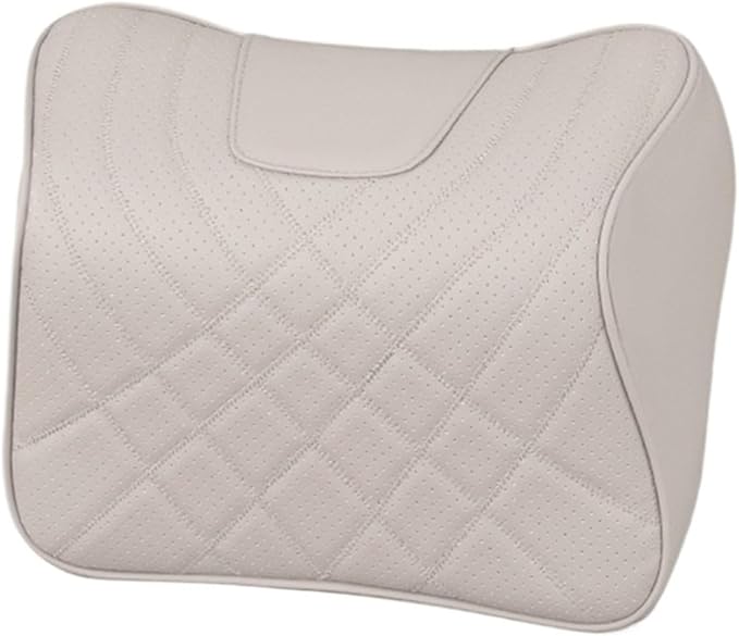 Car Pillow Car Headrest Pillow Set Sewing Leather Lumbar Waist Support Memory Foam Fit for Seat Neck Protctive Cushion Accessories Car Neck Pillow(C)