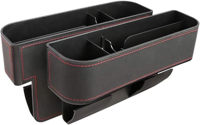 JEYODA Car Seat Gap Filler Organizer, Car Organizer Front Seat, Auto Console Side Storage Box with Cup Holders，Car Organizers and Storage for Holding Phone, Sunglasses, Wallet 1PC(pink)