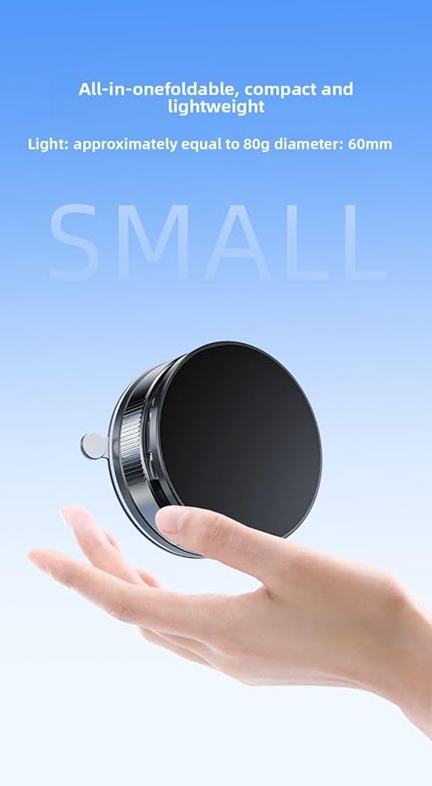 Upgraded adjustable vacuum magnetic car phone holder, strongest suction cup phone holder, 360° foldable car holder, suitable for cars/mirrors/smooth surface, compatible with iPhone and Android (White)