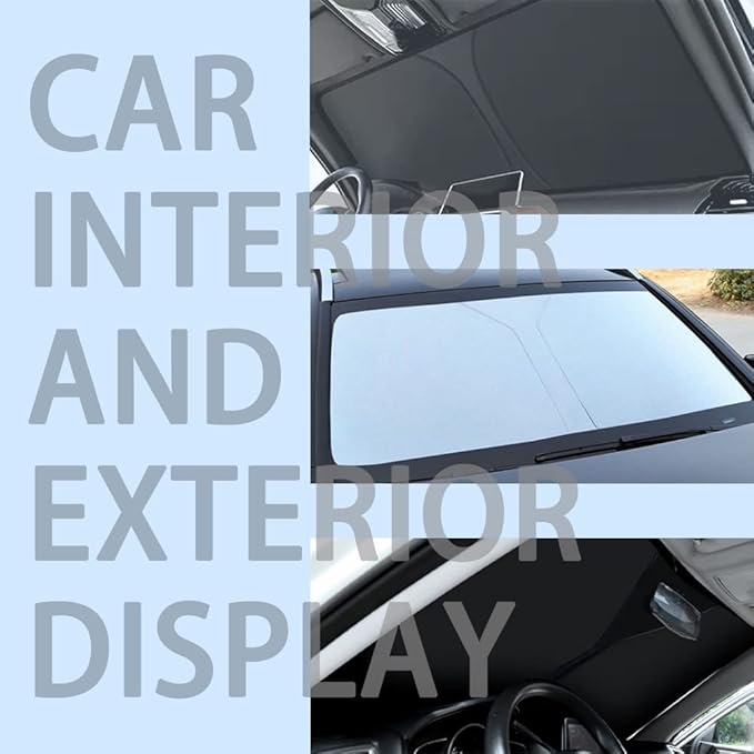 300T Thickened Sunshade for Car Windshield,Windshield Sun Shade for Blocking 99% Sunlight & Heat,Summer Cars Essentials Sun Cover for Car Windshields Fits Small Truck,SUV (XXL: 63x33 inch)