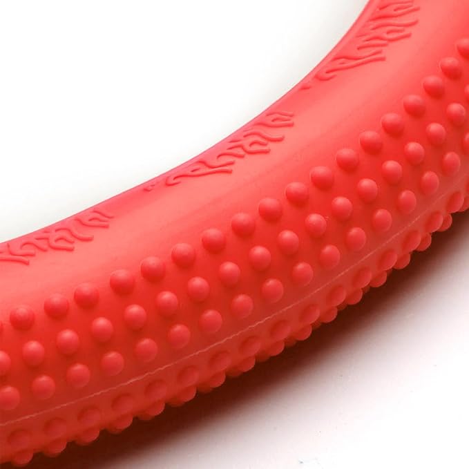 Steering Wheel Cover, Car Silicone Steering Wheel Protector, Anti-Slip Soft Odorless Wheel Covers, Universal 14-15 Inch Steering Wheel, Automotive Interior Accessories (Red)