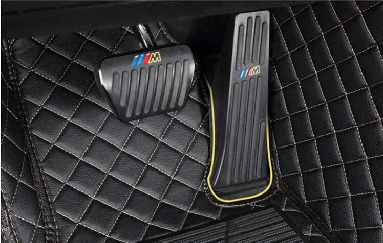 Custom All-Weather Protection Leather Car Floor Mats for Cars Sedan SUV Sports Car Waterproof Floor Mat (Black-Beige)