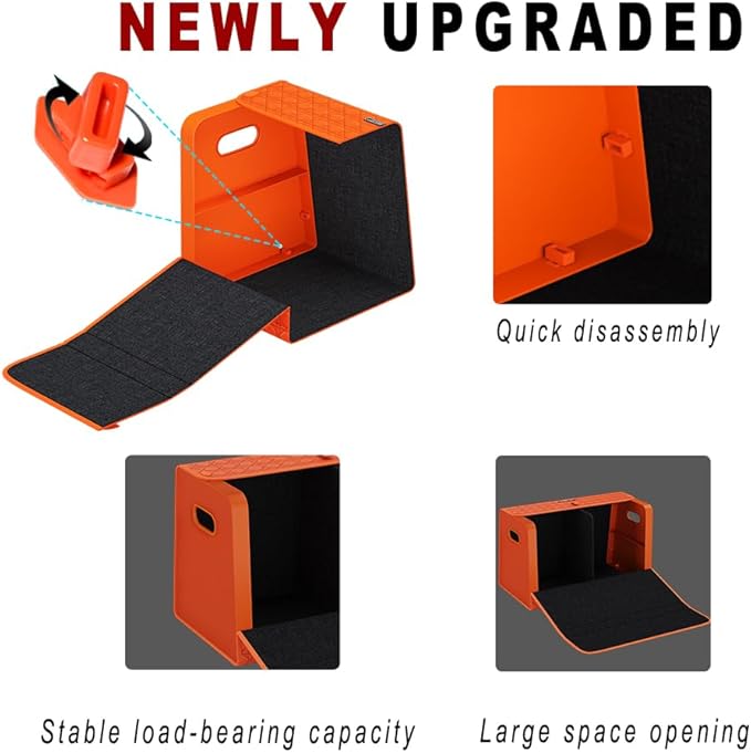 GMQ Car Trunk Organizer for SUV,Car Organizers and Storage with Collapsible Storage, Large Capacity for SUV, Truck, MPV (Carbon Black, L-21.5 * 13 * 12.5IN)