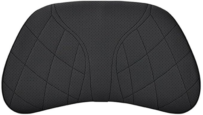for Chevy Silverado 2007 2008 2009 2010 2011 2012 2013 Leather Car Seat Headrest Lumbar Cushion, Lumbar Support Pillow for Car,for Driving Traveling Relieving Neck Fatigue,2-B Black