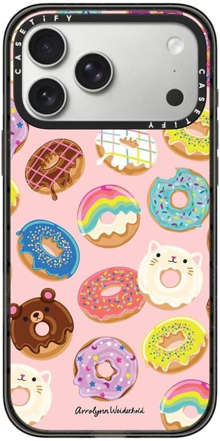 CASETiFY Impact iPhone 17 Pro Max Case [Slim/Compatible with Magsafe / 8.2 ft. 4X Military Grade Drop Protection] - Donuts - Clear Black