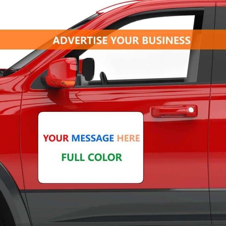 4 Pack Blank Car Door Magnet Sticker, Rounded Corners Magnetic Vehicle Sign, Perfect Magnet for Car to DIY Advertise Business and Cover Company Logo, Personalized Magnet Decal, 18x12 inch White