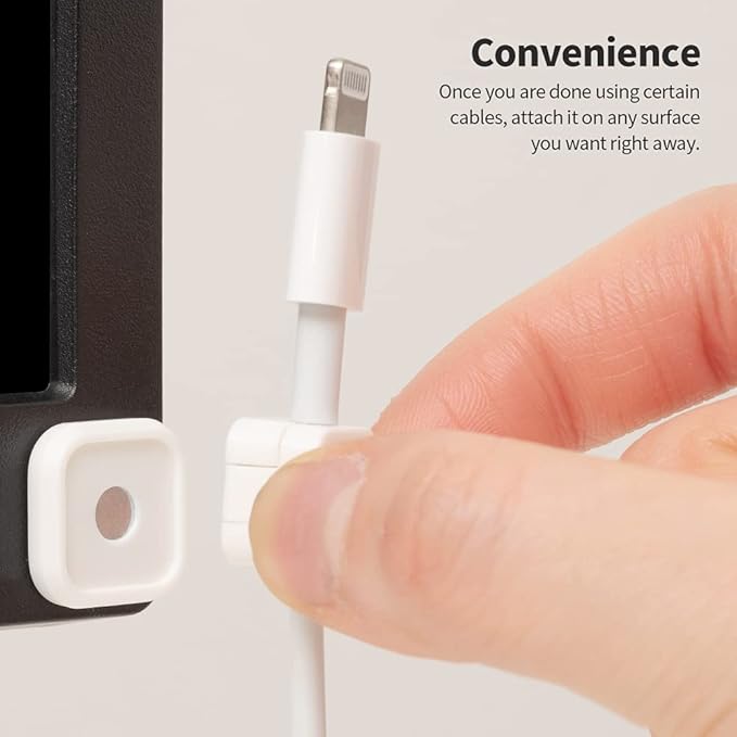 Sinjimoru Magnetic Cable Clips, Multipurpose Cable Management for Car and Office Supplies Self Adhesive Cable Organizer Clip. Magnetic Cable Holder 3pcs White
