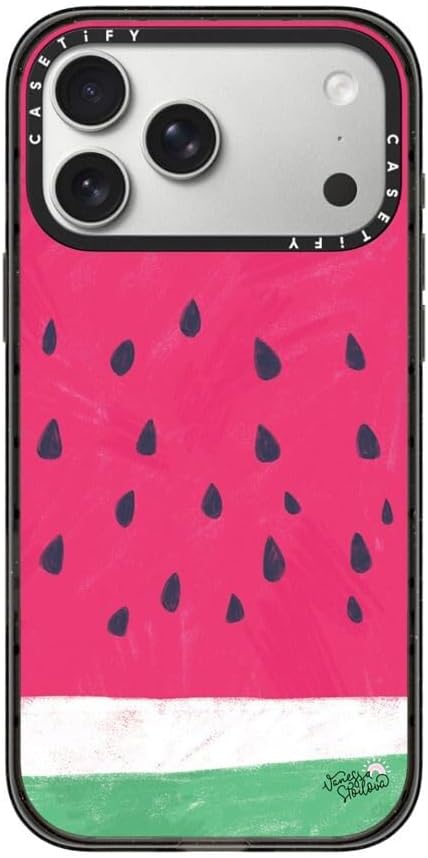 CASETiFY Impact iPhone 17 Pro Max Case [Slim/Compatible with Magsafe / 8.2 ft. 4X Military Grade Drop Protection] - Watermelon - Clear Black