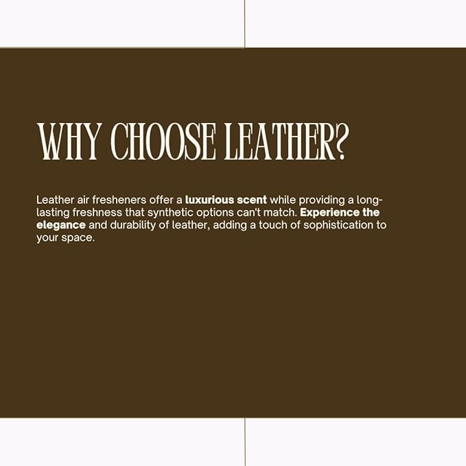 3E Car Air Freshener Premium Leather Scent 16 fl oz – Professional Automotive Air Freshener & Odor Eliminator, Long-Lasting Interior Fragrance for Cars, Trucks, SUVs, RV, Home & Office (LEATHER)