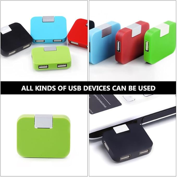 OSALADI 2pcs USB Hub 4 Port Multi-Function USB Splitter No Drivers Required Heat Dissipation Sturdy Essential for Daily Use (Random Color)