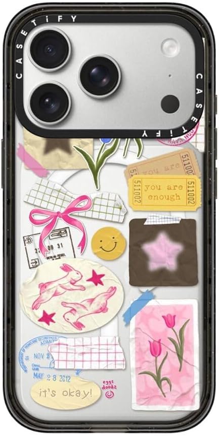 CASETiFY Impact iPhone 17 Pro Case [Slim/Compatible with Magsafe / 8.2 ft. 4X Military Grade Drop Protection] - You are Stars Collage - Clear Black