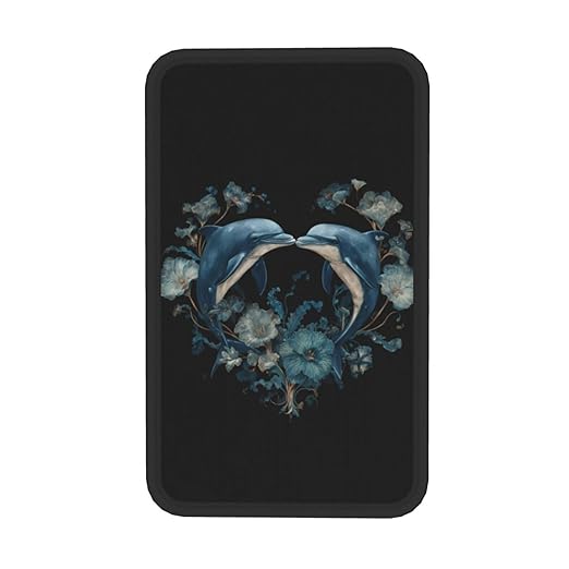 Heart Shaped Dolphins Car Auto Armrest Cushion Cover Accessories Center Console Seat Box Pad Protector Universal Decoration for Most Vehicle SUV Truck