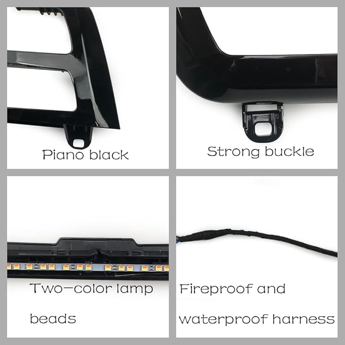 Car Inner Air Condition A/C Panel LED Lighting Ambient Light Trim Accessories For BMW 3 4 Series 3GT F30 F36 M3 M4 Center Control Two-color Atmosphere Lamp Panel Replacement Cover (Piano Black)
